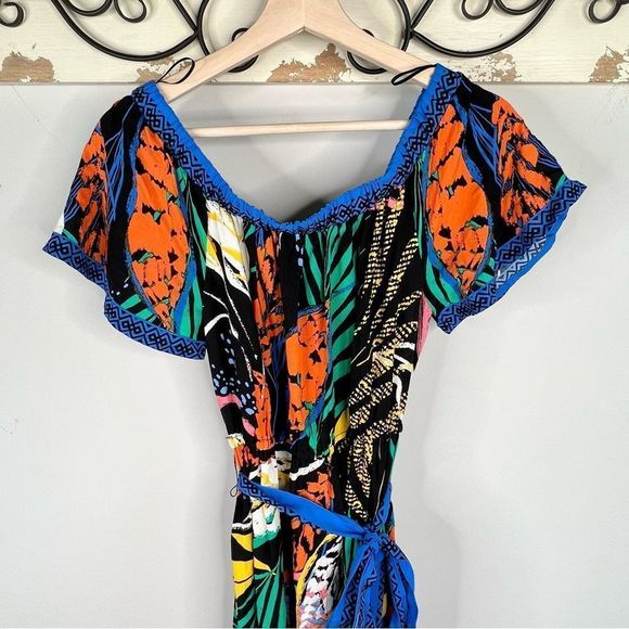 ✨ 3 for $25 ✨Flying Tomato Off The Shoulder Tropical Print Maxi Dress Size L - Picture 7 of 11